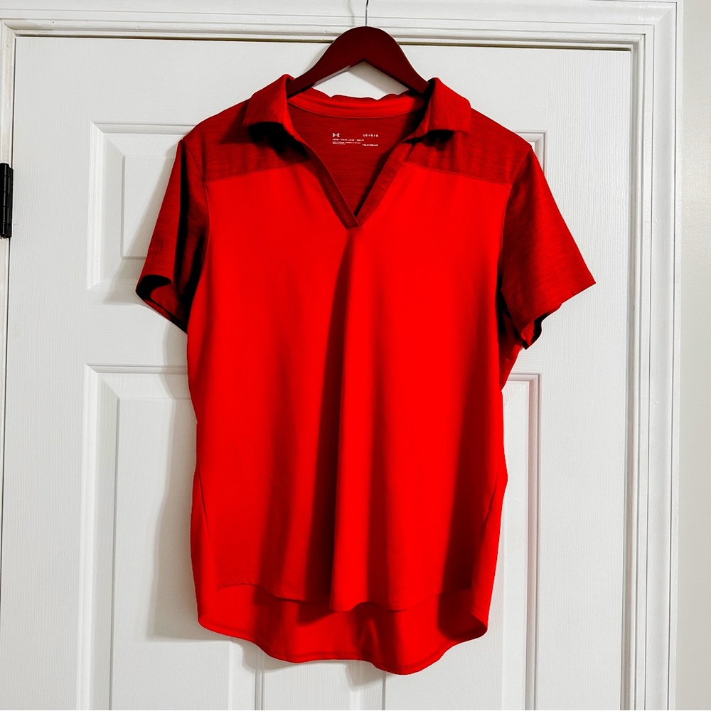 Women’s Under Armour Heat Gear Polo Red Size Large